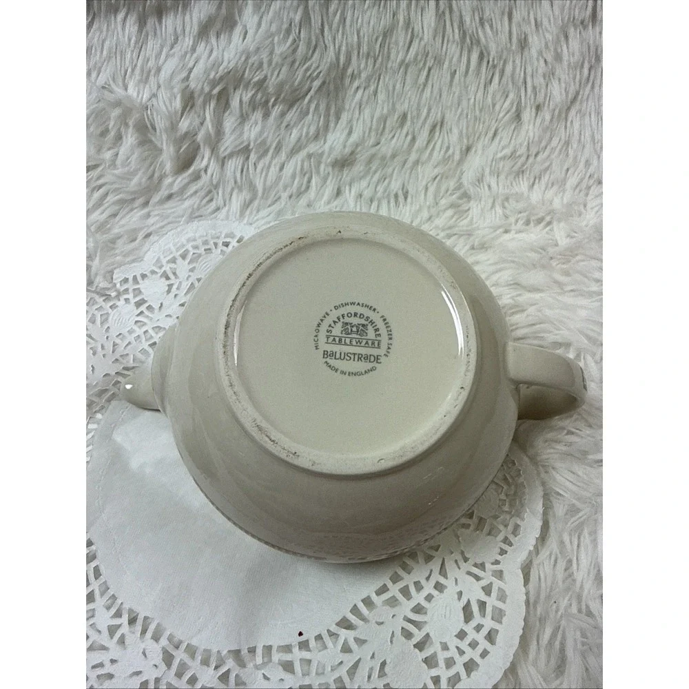 Vintage Staffordshire Balustrade Teapot 82649G England Floral Greek Key